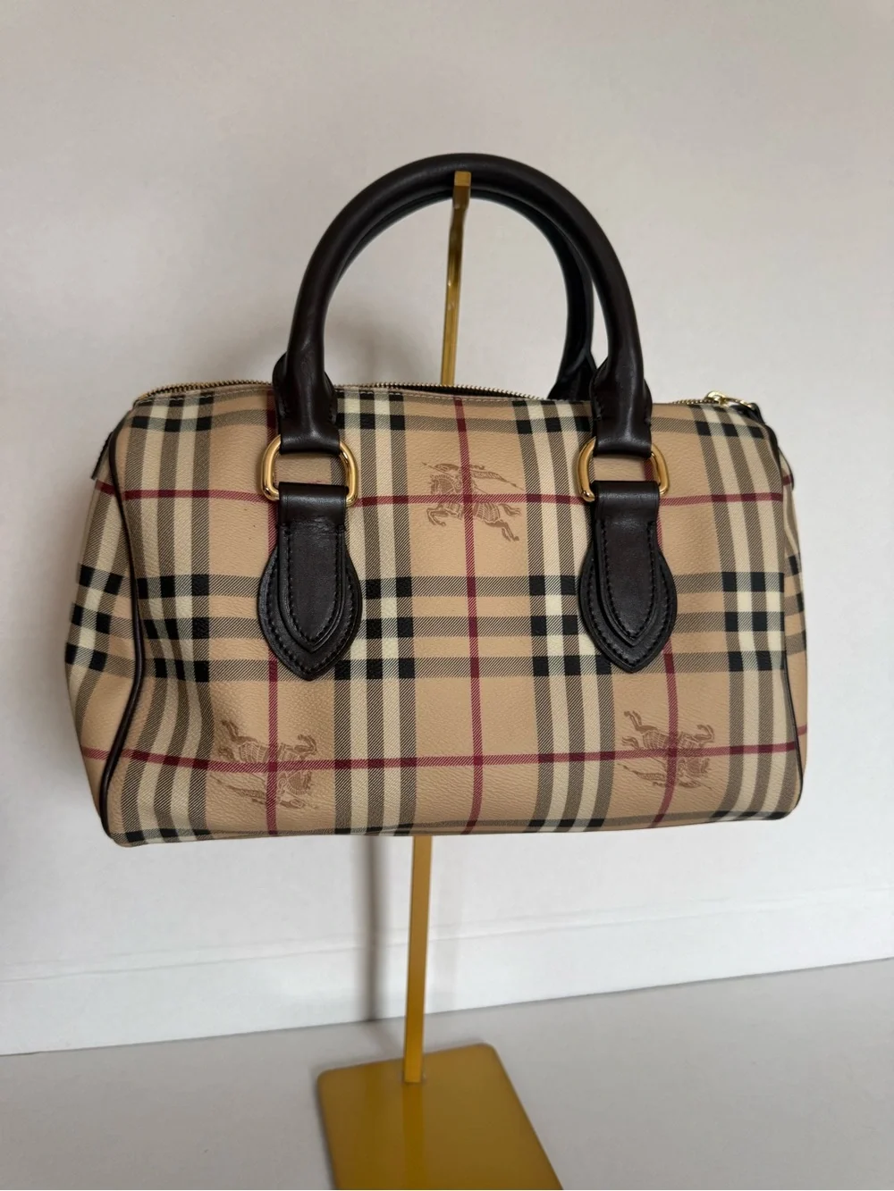 Burberry Haymarket Chocolate Check Chester Satchel
